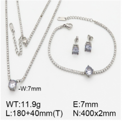 Stainless steel jewelry necklace earring bracelet set wholesale