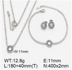 Stainless steel jewelry necklace earring bracelet set wholesale