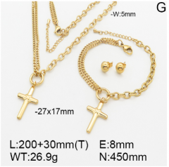 Stainless steel jewelry necklace earring bracelet set wholesale