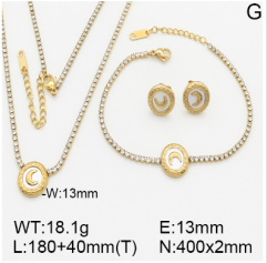 Stainless steel jewelry necklace earring bracelet set wholesale