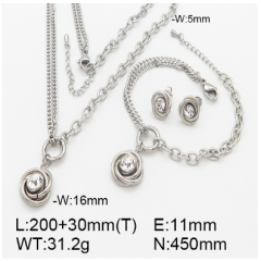Stainless steel jewelry necklace earring bracelet set wholesale