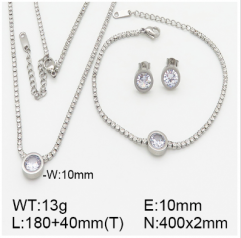 Stainless steel jewelry necklace earring bracelet set wholesale