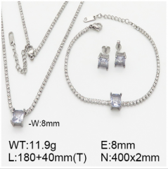 Stainless steel jewelry necklace earring bracelet set wholesale