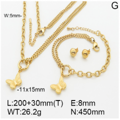 Stainless steel jewelry necklace earring bracelet set wholesale