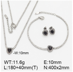 Stainless steel jewelry necklace earring bracelet set wholesale