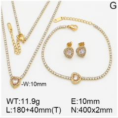 Stainless steel jewelry necklace earring bracelet set wholesale