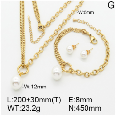 Stainless steel jewelry necklace earring bracelet set wholesale