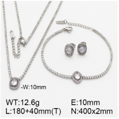 Stainless steel jewelry necklace earring bracelet set wholesale