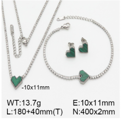 Stainless steel jewelry necklace earring bracelet set wholesale