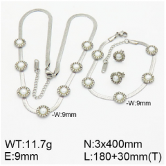 Stainless steel jewelry necklace earring bracelet set wholesale