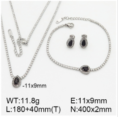 Stainless steel jewelry necklace earring bracelet set wholesale