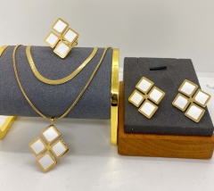 Stainless steel jewelry Necklace Earrings ring set Wholesale
