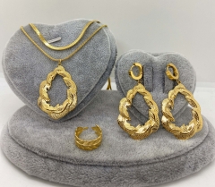 Stainless steel jewelry Necklace Earrings ring set Wholesale