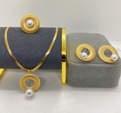 Stainless steel jewelry Necklace Earrings ring set Wholesale