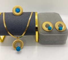 Stainless steel jewelry Necklace Earrings ring set Wholesale