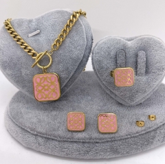 Stainless steel jewelry Necklace Earrings ring set Wholesale
