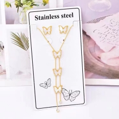 Stainless steel jewelry Necklace Earrings set Wholesale