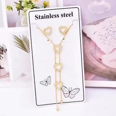 Stainless steel jewelry Necklace Earrings set Wholesale