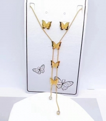 Stainless steel jewelry Necklace Earrings set Wholesale