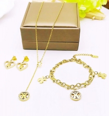 Stainless steel jewelry Necklace Earrings  bracelet set Wholesale