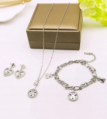 Stainless steel jewelry Necklace Earrings  bracelet set Wholesale
