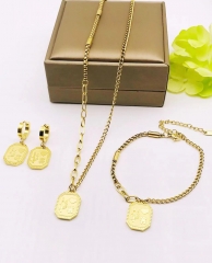 Stainless steel jewelry Necklace Earrings  bracelet set Wholesale