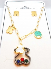 Stainless steel jewelry Necklace Earrings set Wholesale