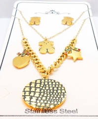 Stainless steel jewelry Necklace Earrings set Wholesale