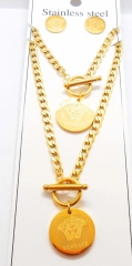 Stainless steel jewelry Necklace Earrings Bracelet set Wholesale