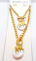 Stainless steel jewelry Necklace Earrings Bracelet set Wholesale