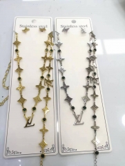 Stainless steel jewelry Necklace Earrings Bracelet set Wholesale