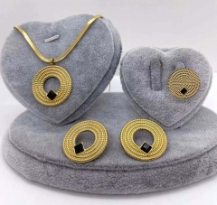 Stainless steel jewelry Necklace Earrings Ring set Wholesale