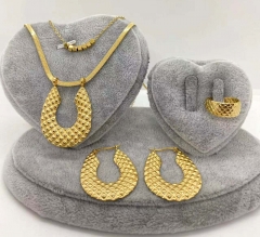 Stainless steel jewelry Necklace Earrings Ring set Wholesale