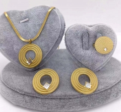 Stainless steel jewelry Necklace Earrings Ring set Wholesale