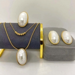 Stainless steel jewelry Necklace Earrings Ring set Wholesale