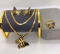 Stainless steel jewelry Necklace Earrings Ring set Wholesale