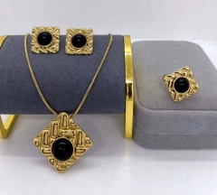 Stainless steel jewelry Necklace Earrings Ring set Wholesale
