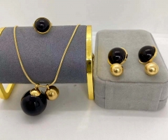 Stainless steel jewelry Necklace Earrings Ring set Wholesale