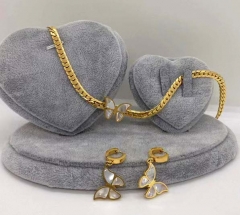 Stainless steel jewelry Necklace Earrings set Wholesale