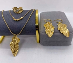 Stainless steel jewelry Necklace Earrings Ring set Wholesale