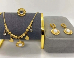 Stainless steel jewelry Necklace Earrings Ring set Wholesale