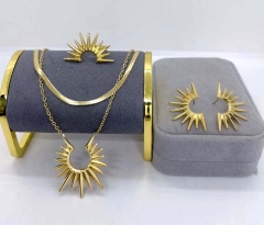 Stainless steel jewelry Necklace Earrings Ring set Wholesale
