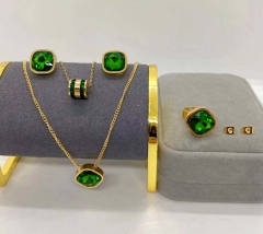 Stainless steel jewelry Necklace Earrings Ring set Wholesale