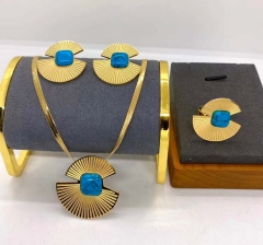 Stainless steel jewelry Necklace Earrings Ring set Wholesale