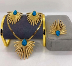 Stainless steel jewelry Necklace Earrings Ring set Wholesale