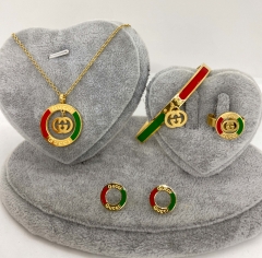 Stainless steel jewelry Necklace Earrings Ring set Wholesale