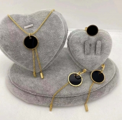 Stainless steel jewelry Necklace Earrings Ring set Wholesale