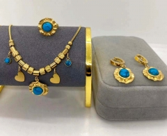 Stainless steel jewelry Necklace Earrings Ring set Wholesale
