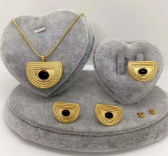 Stainless steel jewelry Necklace Earrings Ring set Wholesale