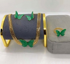 Stainless steel jewelry Necklace Earrings Ring set Wholesale